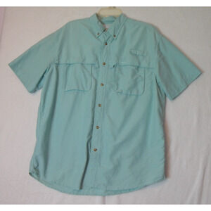 LL Bean PFG Shirt Mens‎ Large Green Short Sleeve Fishing Outdoor Adult Camping
